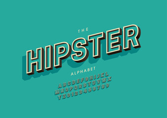 Vector of stylized modern font and alphabet