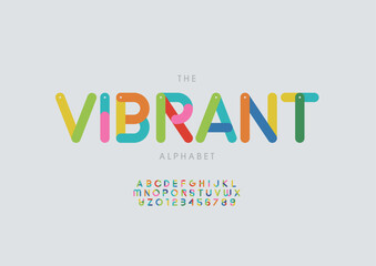 Vector of stylized modern font and alphabet