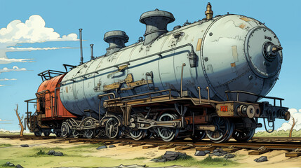 Fototapeta na wymiar Railroad tank car cartoon
