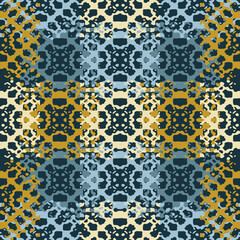 Blue and white watercolor ornament painted with watercolor on paper.