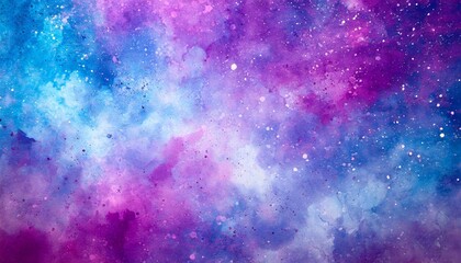 abstract watercolor background with watercolor splashes, Soothing Nebula: Purple and Blue Colors Blend