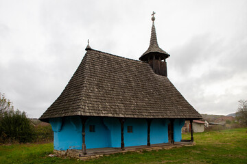 Fototapeta na wymiar An old small traditional church from a village in Romania, Eastern Europe