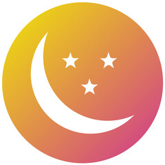 Moon And Star Vector Icon Design Illustration