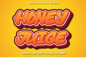 Honey Juice Text Effect Cartoon Style