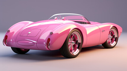 Retro sport car cartoon 3d pink