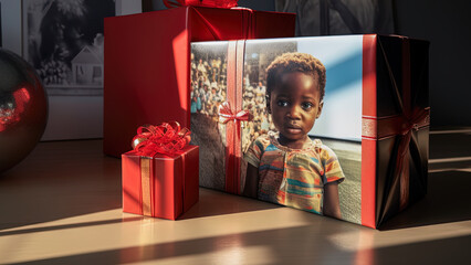 Gift boxes with 3D photographic narratives, stories told in different situations