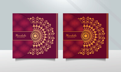 Elegant mandala background having a golden arabesque design in an arabic, islamic, eastern style.