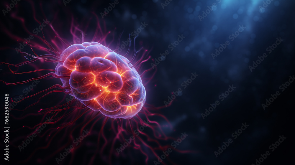 Canvas Prints the human brain: a source of energy flashes, exploring the concept of brain power
