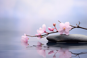 Wellness background, spa still life, meditation, feng shui, relaxation, zen concept