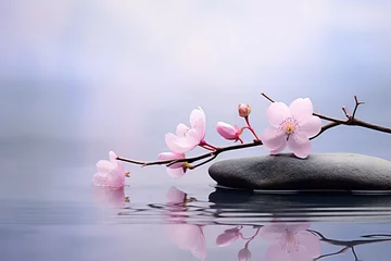 Fotobehang Wellness background, spa still life, meditation, feng shui, relaxation, zen concept © IonelV