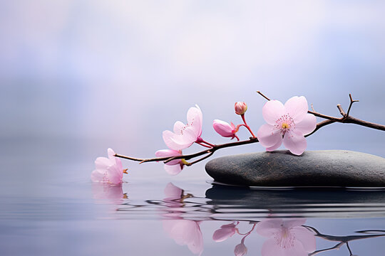 Wellness background, spa still life, meditation, feng shui, relaxation, zen concept
