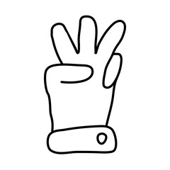 three hand of american baseball hand drawn Icon