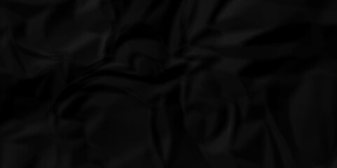 Fototapeta premium Crumpled black paper texture. Black crumpled paper texture crush paper. creased and wrinkled. Old dark black crumpled paper sheet background texture. 