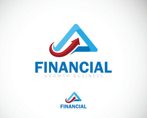 Financial logo creative growth diagram business invest design concept arrow up triangle