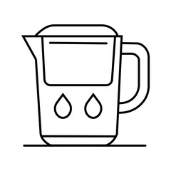 realistic transparent glass and jug with water isolated.