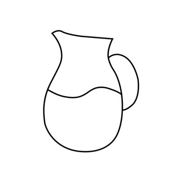 realistic transparent glass and jug with water isolated.