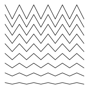 Set of zigzag horizontal lines on a white background.