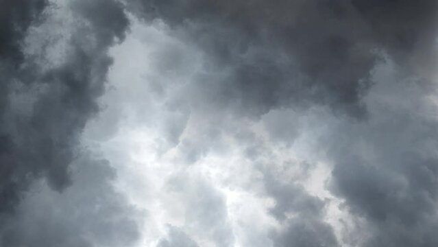 Severe Thunderstorm Clouds At dark sky.