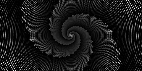 Swirling radial background. Black and white Halftone dotted background Pop art overlay texture - obrazy, fototapety, plakaty