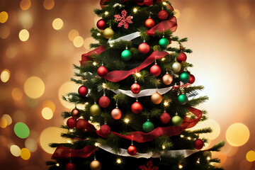 Fototapeta na wymiar decorated christmas tree