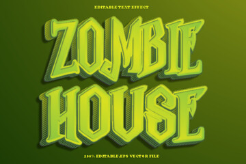 Zombie House Editable Text Effect 3D Emboss Gradient Style