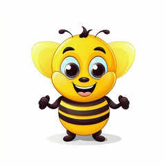 Obraz premium Bee Cartoon Character Vector Illustration
