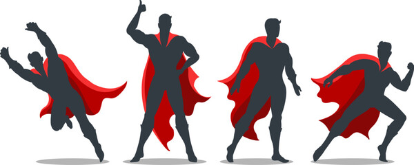 Superhero in different poses © vectortatu