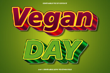 Vegan Food Editable Text Effect 3D Emboss Gradient Style