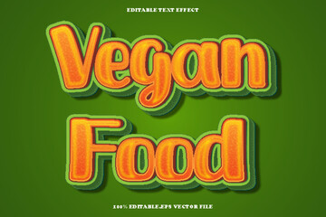 Vegan Food Editable Text Effect 3D Emboss Gradient Style