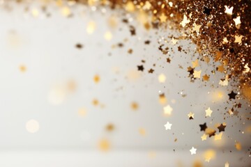Abstract holiday background with sparkles and highlights, gold bokeh. Blurred sparkling background...