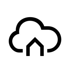 Cloud storage icon symbol vector image. Illustration of the database server hosting cloud system digital design image