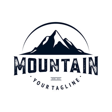 logo vintage montain adventure  ilustration vector logo template