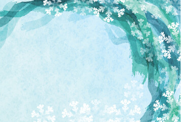 クリスマス　雪　風景　冬　背景