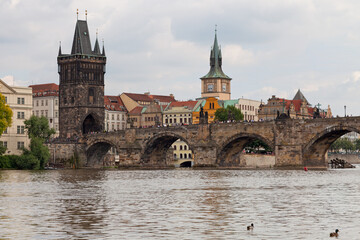 Fototapeta na wymiar The Old Town Bridge Tower of the Charles Bridge in Prague
