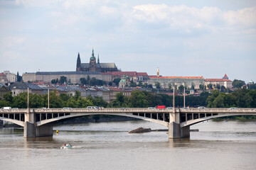 Fototapeta premium The Jirásek Bridge in Prague