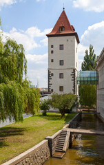 Fototapeta na wymiar The Malostranská water tower in Prague