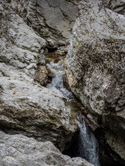 Beautiful waterfall in Cheile Oltetului gorge, Polovragi, Gorj, Romania