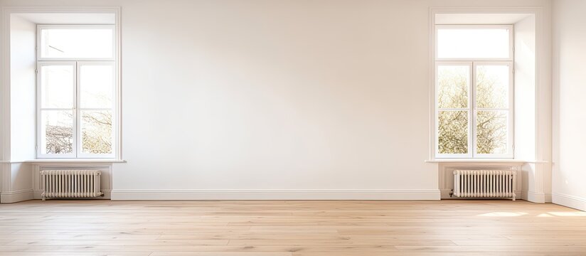 Beautiful flat unfurnished chamber with glass panes With copyspace for text