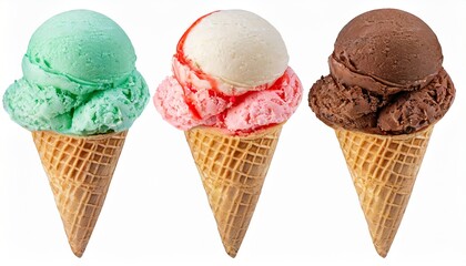 Front and Center: Delicious Ice Cream Scoops in Cones