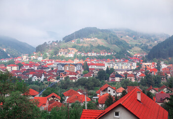 Fototapeta na wymiar Panoramic view of the town in Montenegro