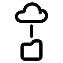 Cloud storage icon symbol vector image. Illustration of the database server hosting cloud system digital design image