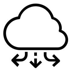 Cloud storage icon symbol vector image. Illustration of the database server hosting cloud system digital design image