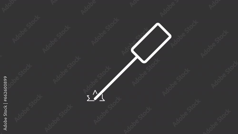 Poster 2d white simple thin line animation of welding torch, hd video with transparent background, seamless