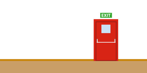 Exit door. free space for text. wallpaper. background.