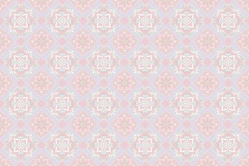 ダマスク柄 シームレスパターン ピンク かわいい