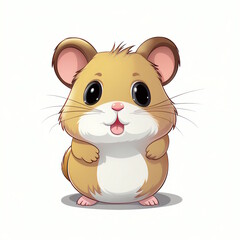 Adorable Hamster Cartoon Vector Illustration