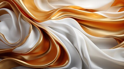 gold and white silk satin fabric