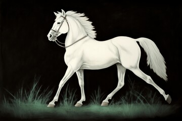 Obraz na płótnie Canvas Elusive centaurs galloping through moonlit meadows - Generative AI