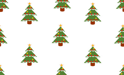 Green Christmas tree background, repeat pattern design for fabric printing or wallpaper or x'mas paper wrap pattern
