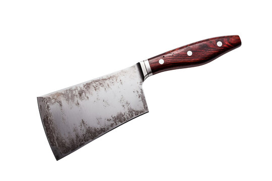 Stainless Steel Cleaver Knife Isolated on Transparent Background